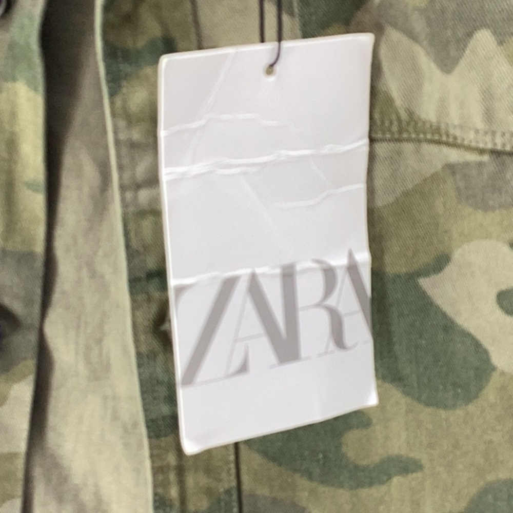 NWT Zara Green Jean Camouflage Jacket - Picture 3 of 6